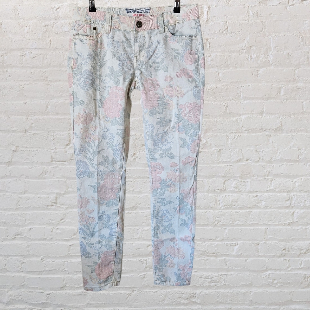 Vintage Hot Kiss Skinny Lily Floral Jeans Size 7